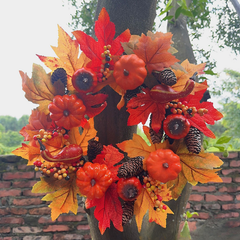Thanksgiving Pumpkin Artificial Wreath