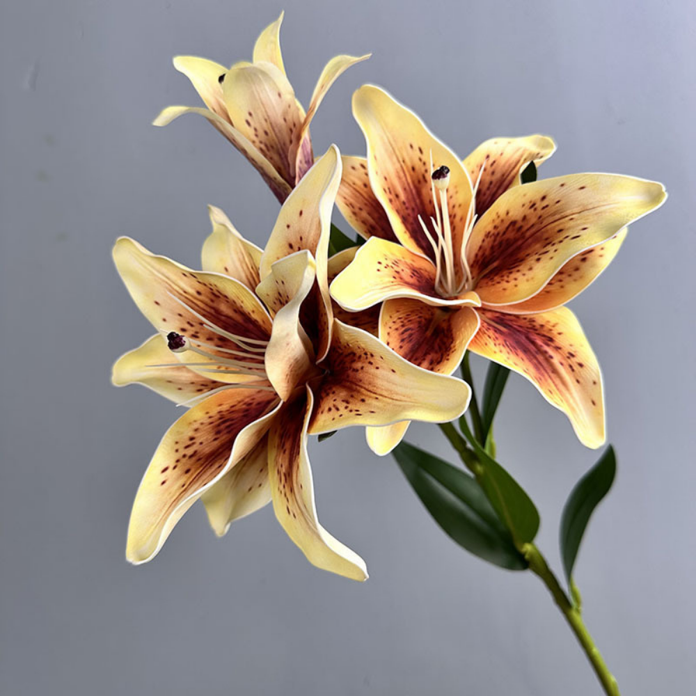Retro oil painting gradient high-end imitation lilies - three pieces
