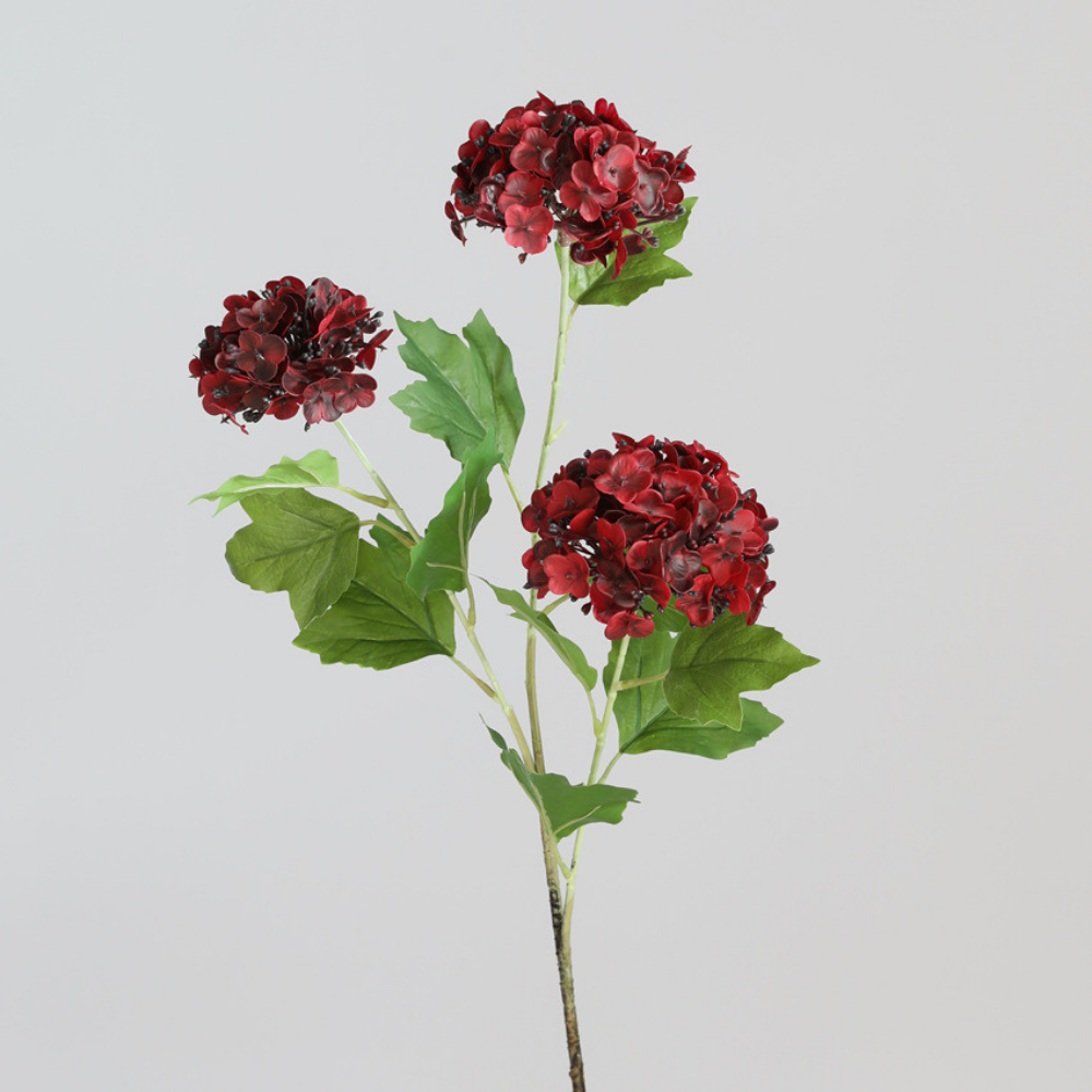 Hand-feeling snowball hydrangea artificial flowers - 3 pieces